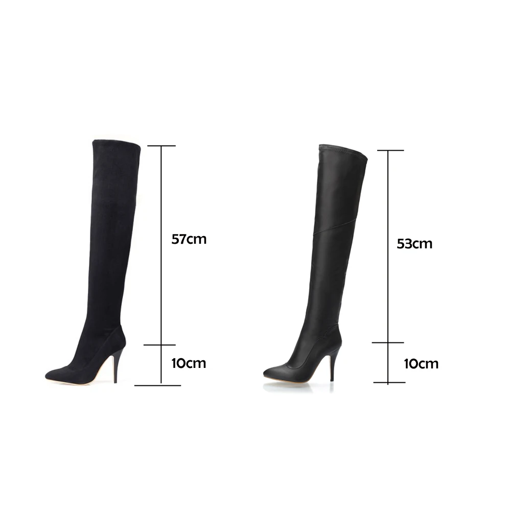 Sexy High heels over the knee boots women thigh high boots Ladies Autumn winter Long shoes woman Black Red