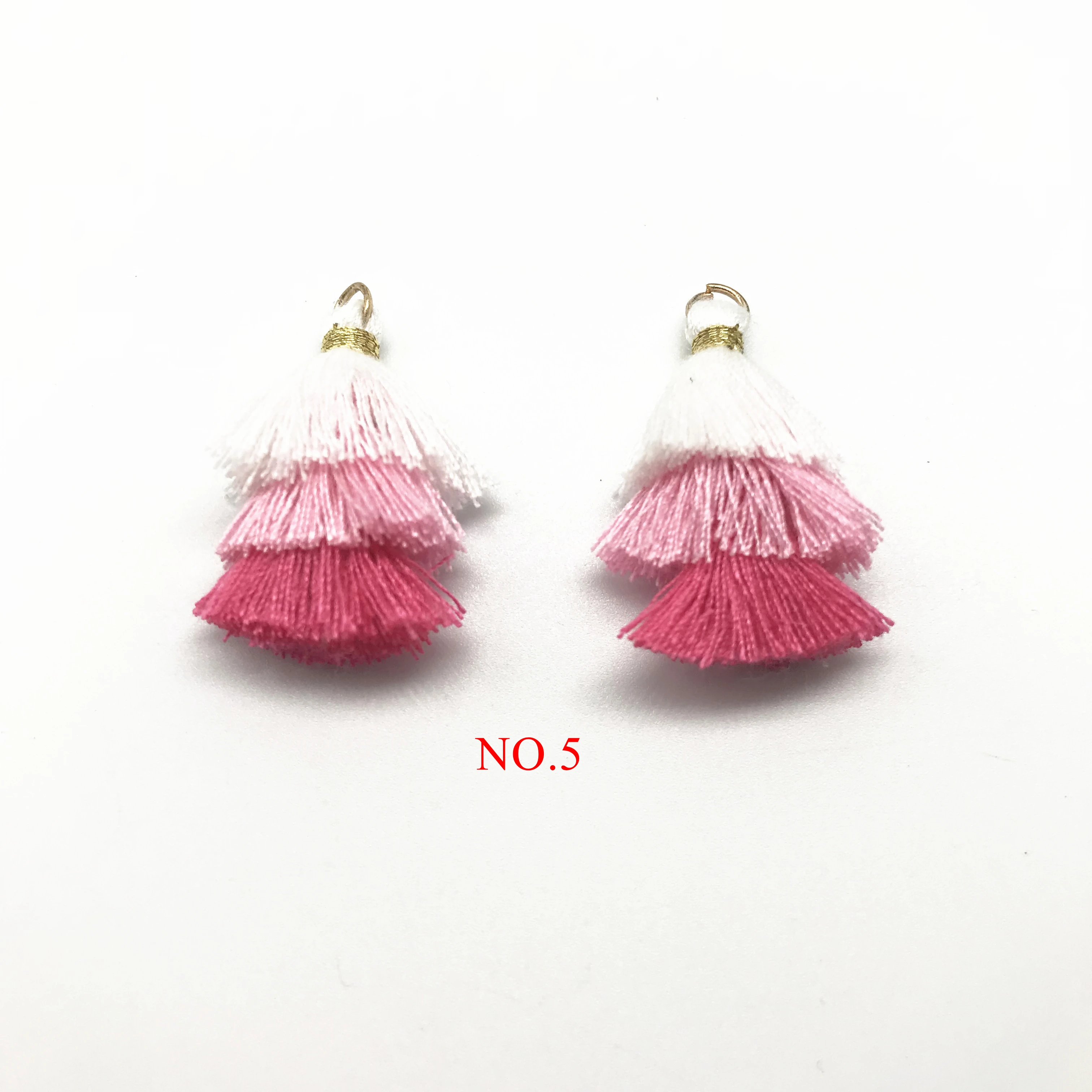 2 шт Bohochic Boho 3 слоя хлопок Красочные кисточки для изготовления ювелирных изделий Diy ювелирных изделий Аксессуары - Цвет: No.5