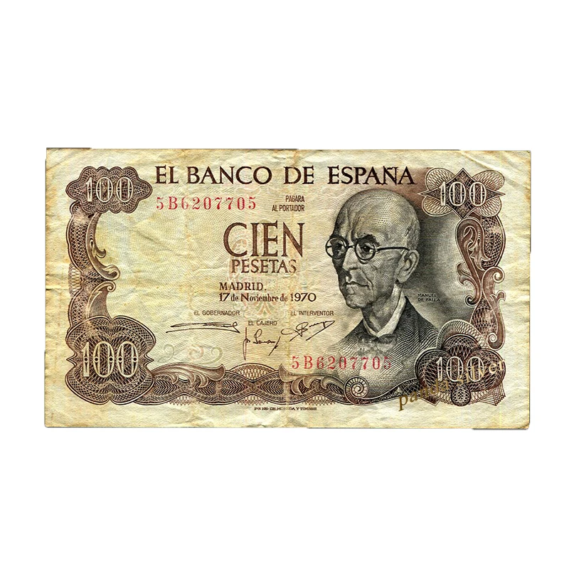 Испания 100 Peseta 1970 P-152 б/у F условие старый Примечание для коллекции | Дом и сад