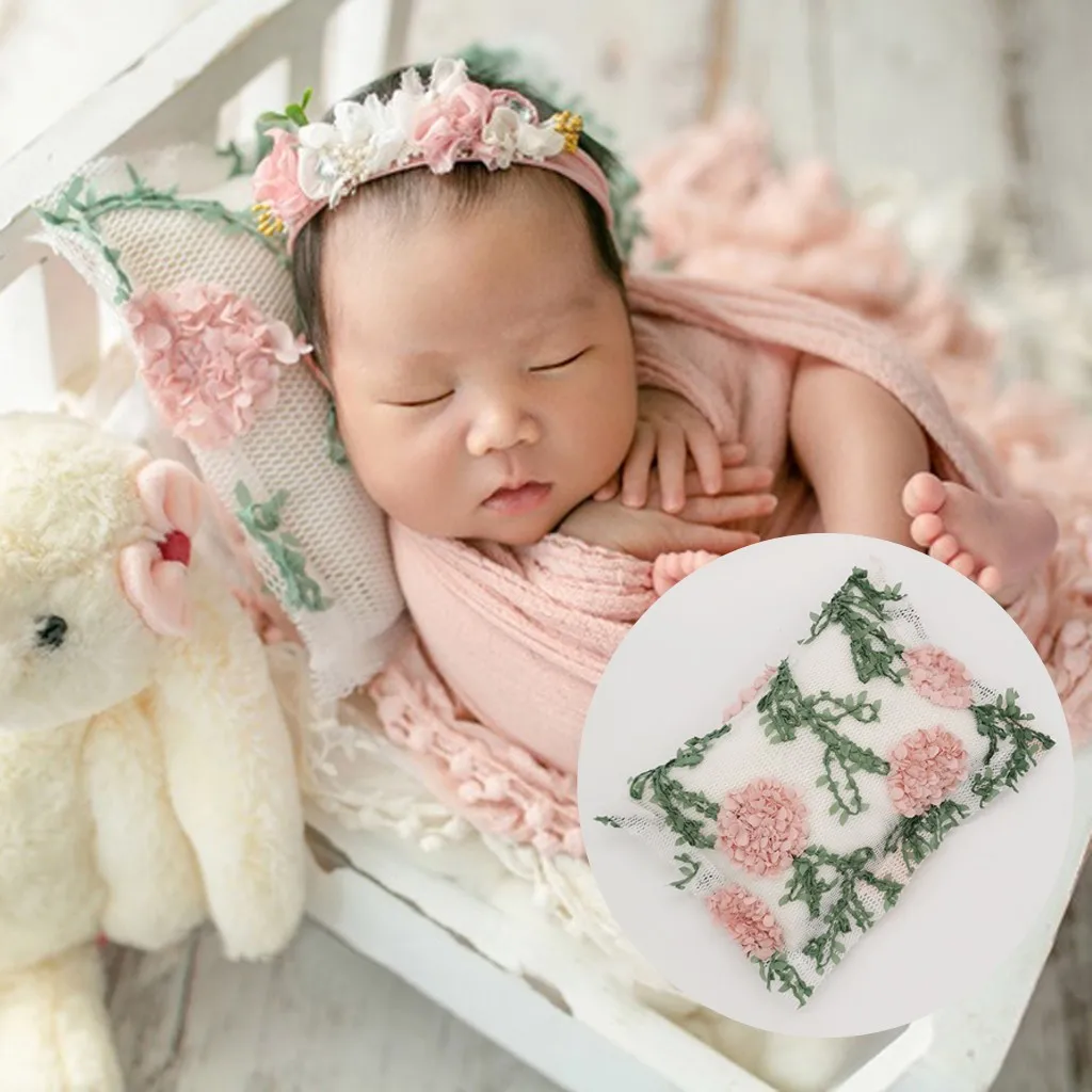 Children Photography Props Newborn Baby Auxiliary Modeling Flower Square Pillow Girls Mat Photos Shoot Accessories | Мать и ребенок