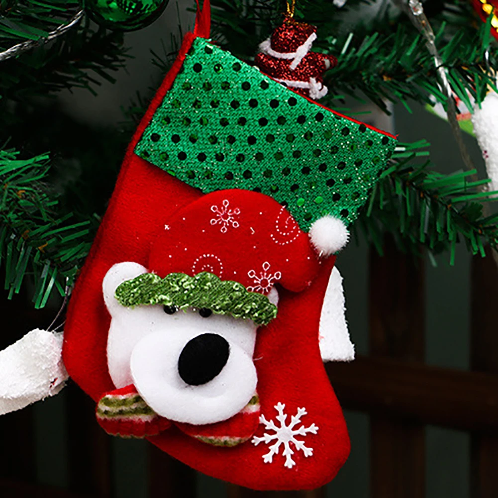 Рождественские чулки, подарки, украшение для рождественской елки, украшения, новогодняя Детская конфетная сумка, подарочные носки, Рождественский кулон - Цвет: 14
