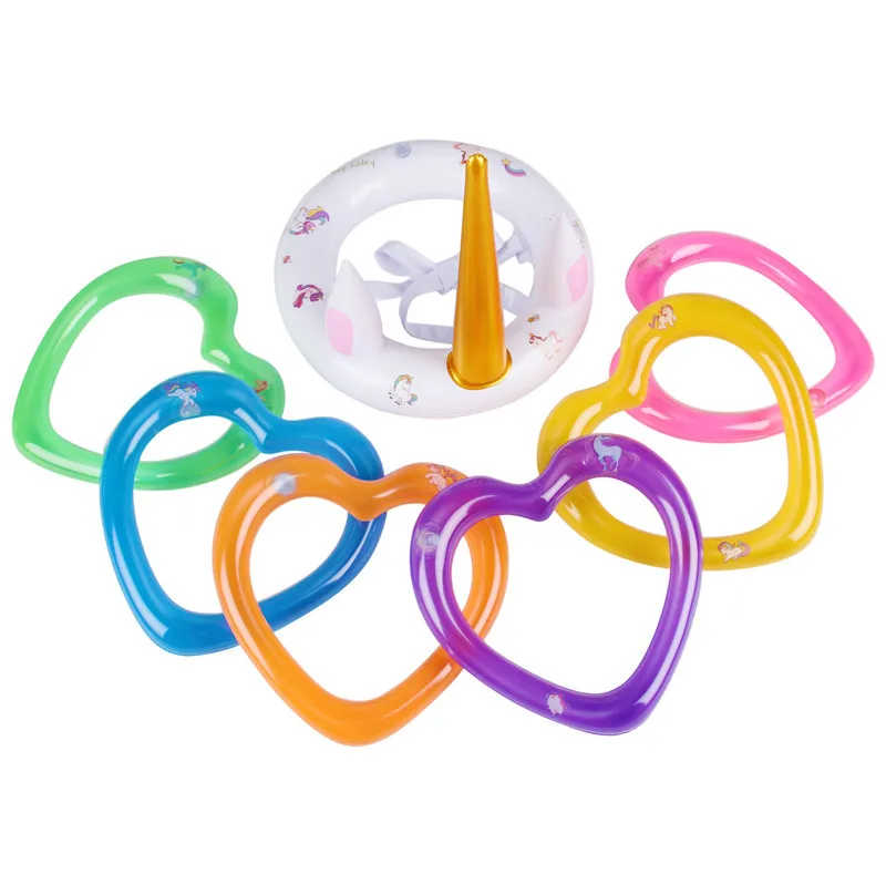 Надувное кольцо единорог игрушки для плавания для детей Toss игровой бассейн инструменты игрушки на спрос среди детей поставки вечерние украшения