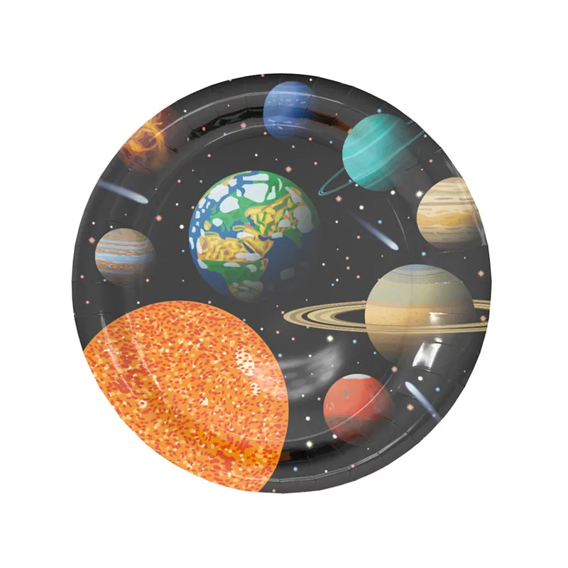 Одноразовые наборы посуды для детей Space Planet Декорации дней рождения тарелки