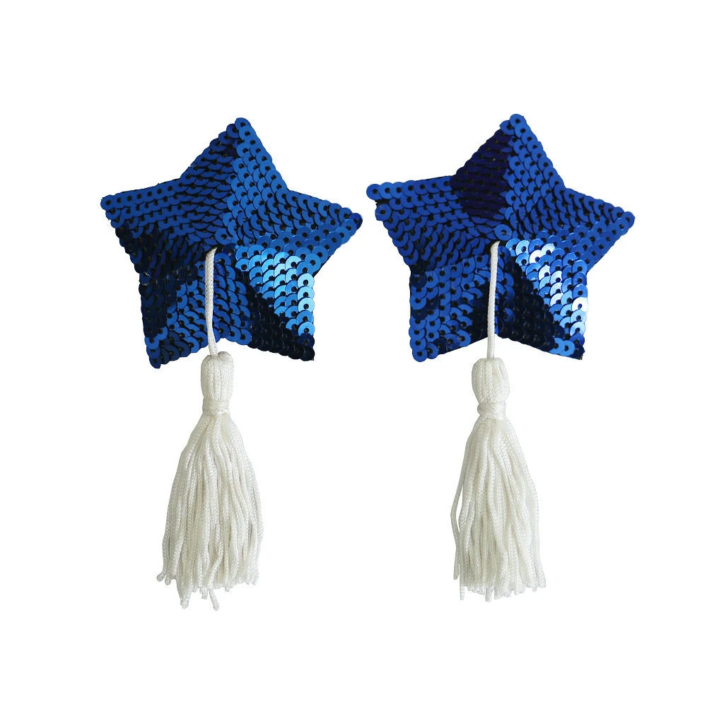 Christmas Sequins  star tassels Synthetic Feather Cream stick Design Sexy Soft Breast Petals Nipple Cover Pasties For Women