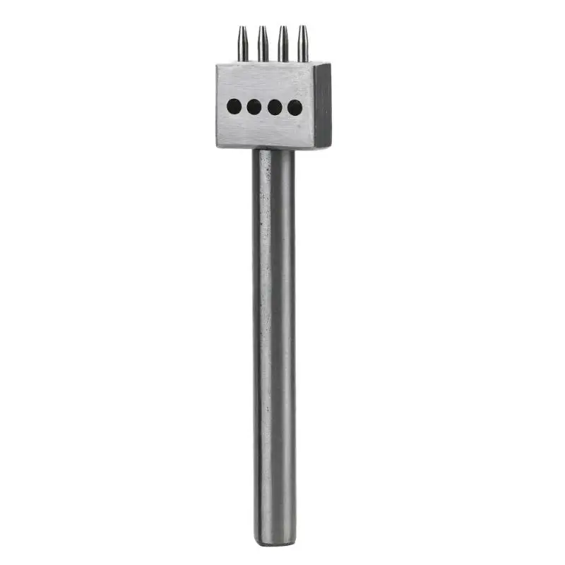 4 Prong 4 мм кожаные Дыроколы, инструменты для измерения расстояния 1,0 мм, инструменты для бурения с круглыми рядами, инструменты для кожевенного ремесла 2 4 6, инструменты для пробивания отверстий с зубцами - Цвет: 4 Prong