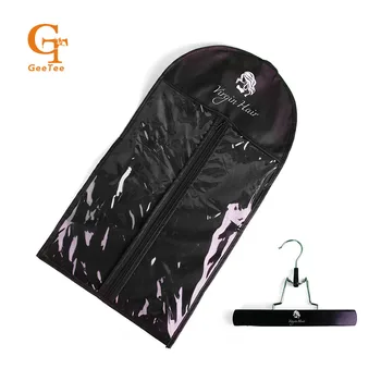 

custom logo hair extensions / wigs display storage bags and hanger,Wig Stands,Virgin unprocess hair packaging windom bags hanger