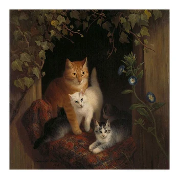 

5D Diamond Painting By Number Kit for Adults Kids Full Round Kit Diamond Picture Art for Home Wall Decor Gift Three Cats