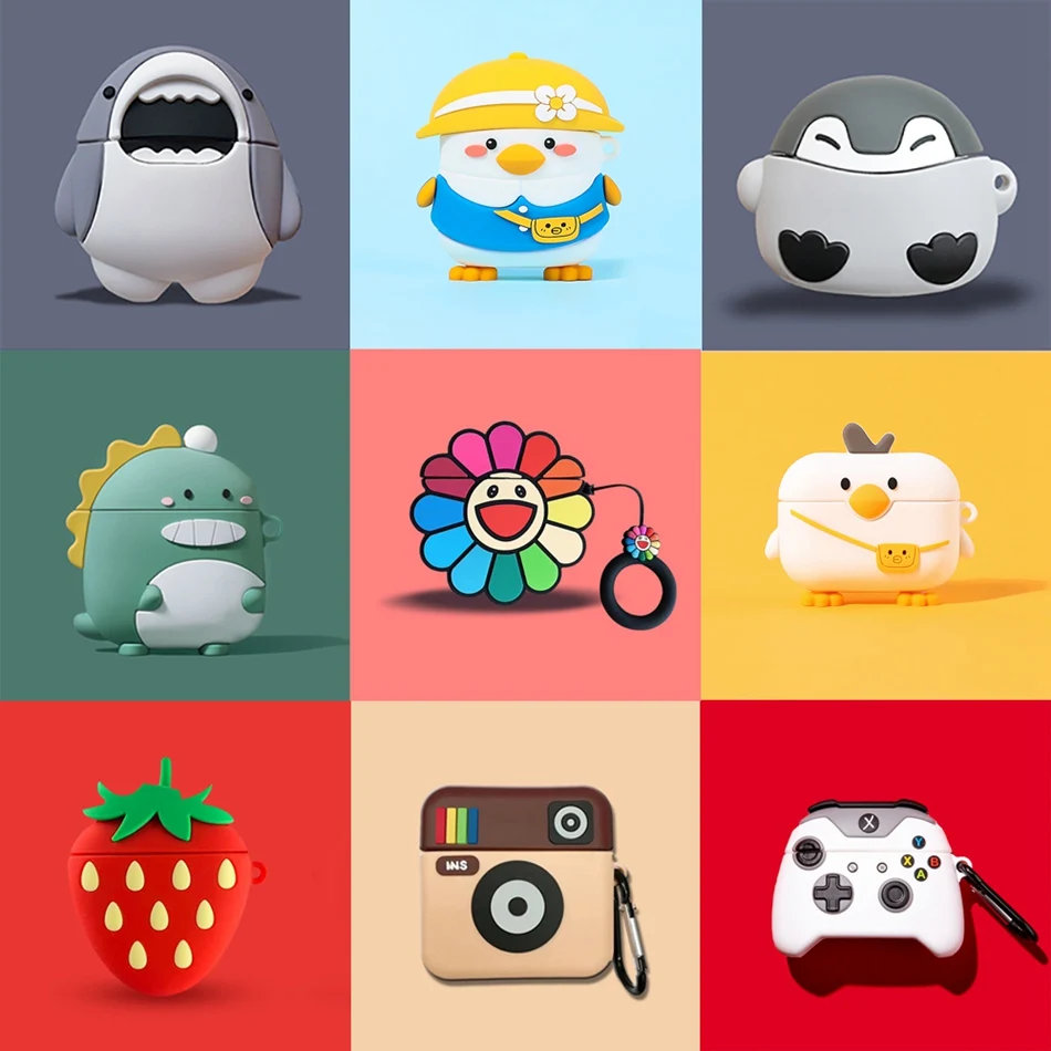 

Dropshipping 3D Earphone Case For Airpods Pro Case Silicone Cartoon Earpods Cover For Apple Airpods 3 Pro Bluetooth Charging box