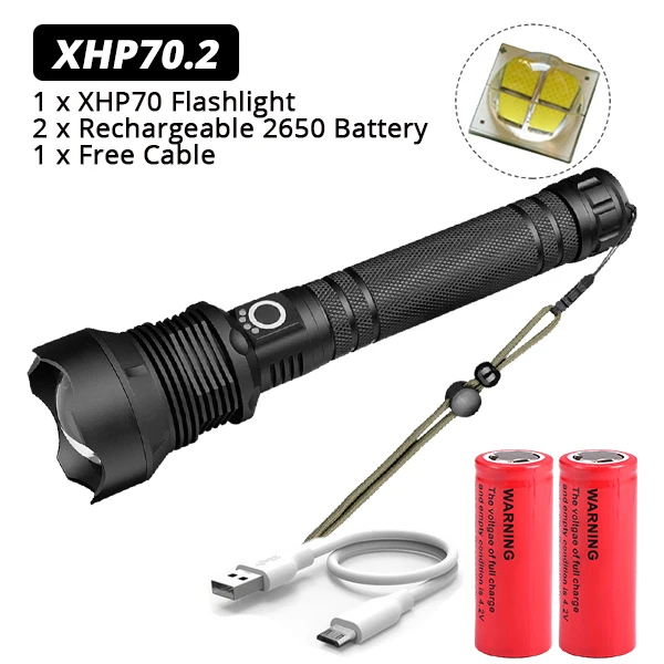 Package E XHP90 самый мощный фонарик XHP50 USB Zoom СВЕТОДИОДНЫЙ Фонарь XHP70.2 тактический фонарь 18650 26650 охотничий Xlamp для самообороны - Испускаемый цвет: Package E