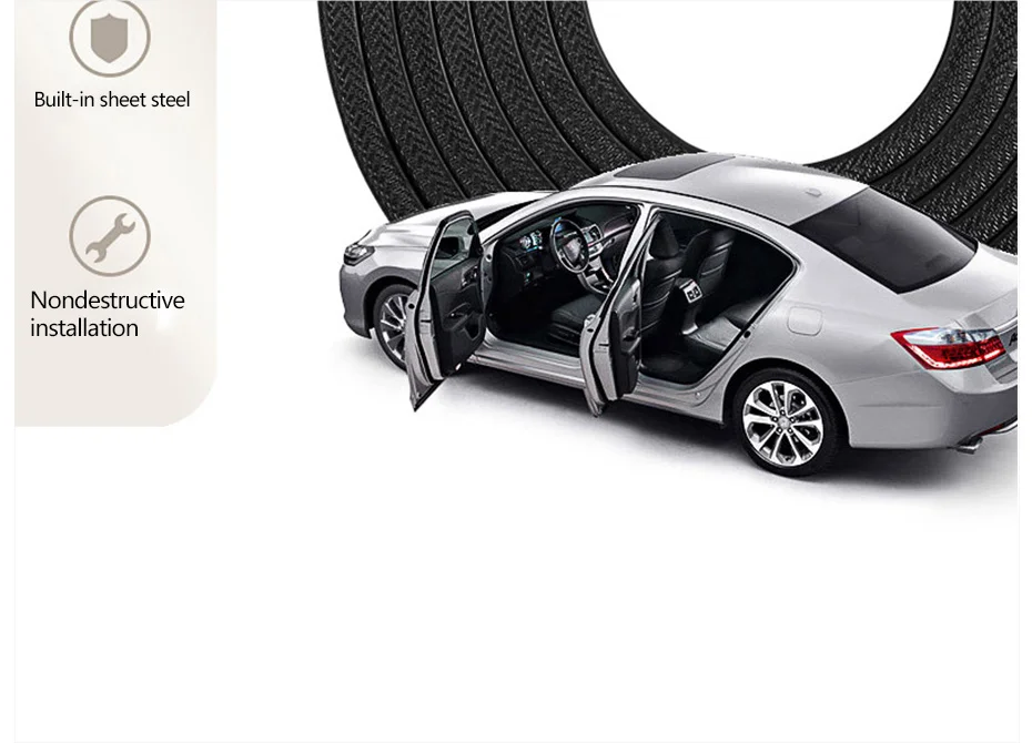 Универсальный автомобиль край двери царапин полоса охранник отделка автомобильной двери анти-столкновения пропилен-каучука прокладки с Сталь авто-Стайлинг 2/3/5/10M