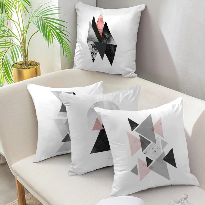 Fuwatacchi Triangle Geometry Lattice Throw Pillows Cover Sofa Bed Decorative Livingroom Case Home Decoration Winter | Дом и сад