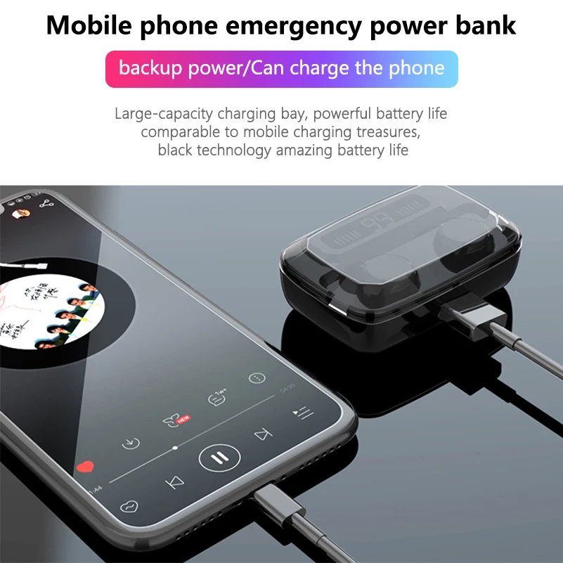 TWS Bluetooth 5 0 Earphones Wireless Headphones HiFi 8D Stereo Sports IPX7 Waterproof Earbuds Headset with 3300mAh Charging Box