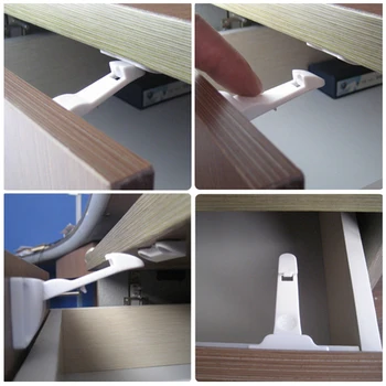 

2pcs/Lot Baby Safety Drawer Locks Spring-loaded Drawer and Cabinet Latch Seguridad Infantil Kids Safety Drawer Lock