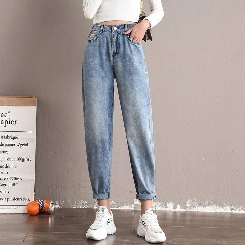 

2020 Women Jeans Spring Autumn Casual Denim Pants Girlfriends Jeans Female Straight Trousers Loose Jeans Vintage Retro New 2020