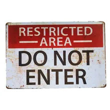 Не входят винтажная табличка Железный жестяная вывеска лицензии подрозетник для декорация для кофейни