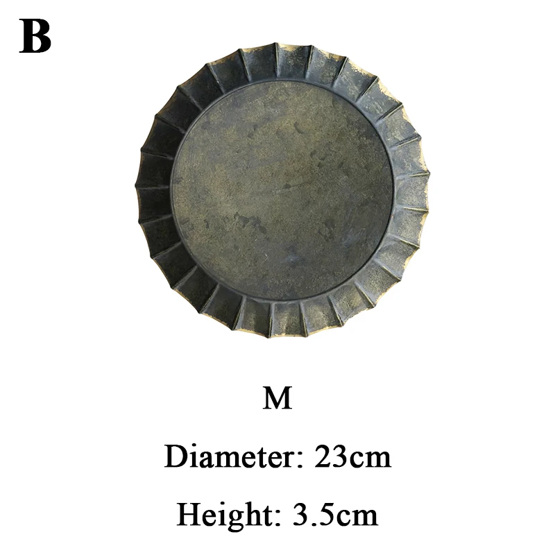 Европейская ретро круглая железная корзинка-тарелка, Винтажный французский поднос для хлеба, тарелки в стиле ретро, ресторан, домашнее украшение, посуда для фотографирования - Цвет: Type-B Medium