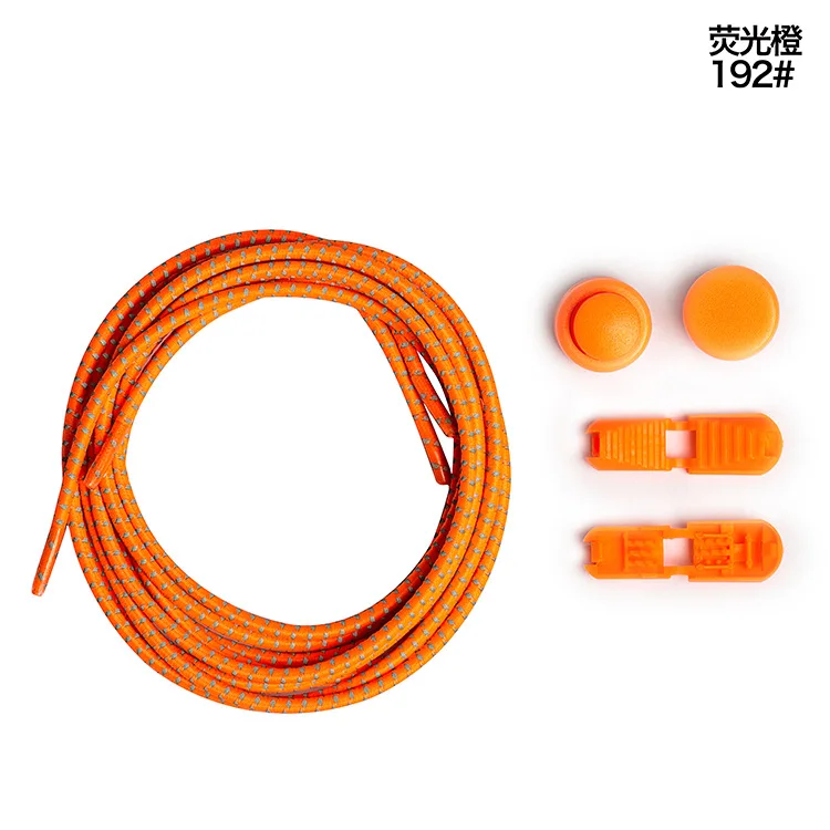 Fluorescent orange Ashion светоотражающие шнурки Новые простые растягивающиеся фиксаторы ленивые шнурки унисекс для отдыха быстрые спортивные шнурки Аксессуары для обуви - Цвет: Fluorescent orange