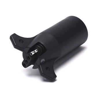 

7 Way Round to 4 Pin Flat Blade Trailer Connector Plug Light Adapter RV Boat