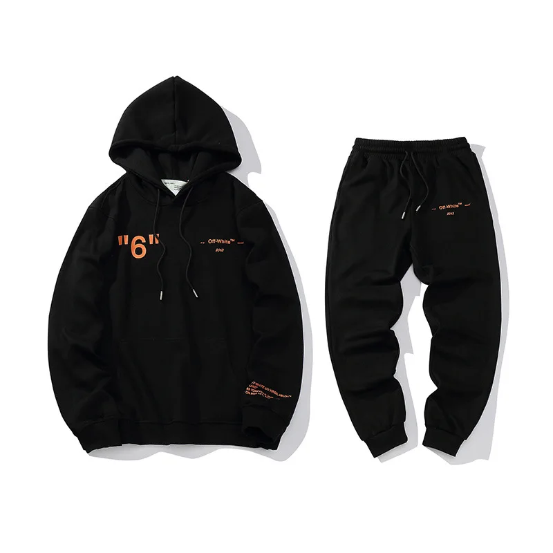 

19SS OFF-WHITE OW 6 Dotted Print Arrow Men's Couple Set Sweatshirt Wholesale retail