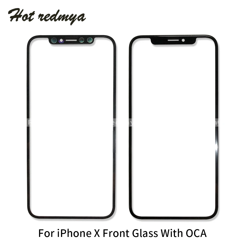 

10PCS For iphone x Front Panel LCD Outer Glass Cover New Touch Screen Lens Replacement Parts For iphone X 5.8 OCA glass