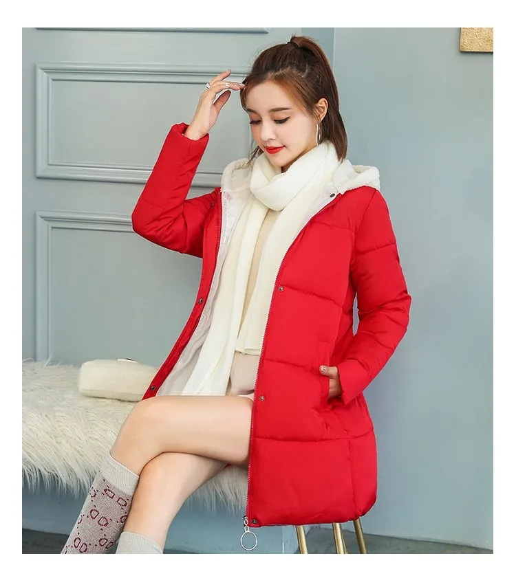 Новинка года; Зимний пуховик средней длины для девочек-подростков одежда с хлопковой подкладкой хлопковое пальто для школьников