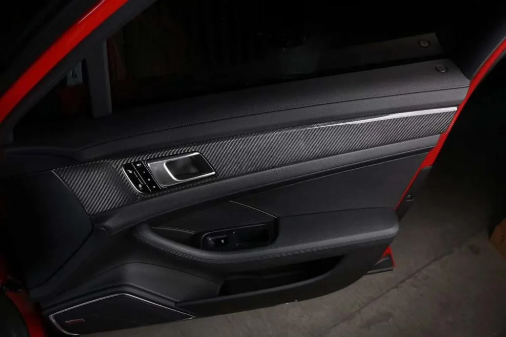 Настоящая отделка салона из углеродного волокна для Porsche Panamera 971+ набор дверных панелей, Формовочная Отделка приборной панели для автомобиля