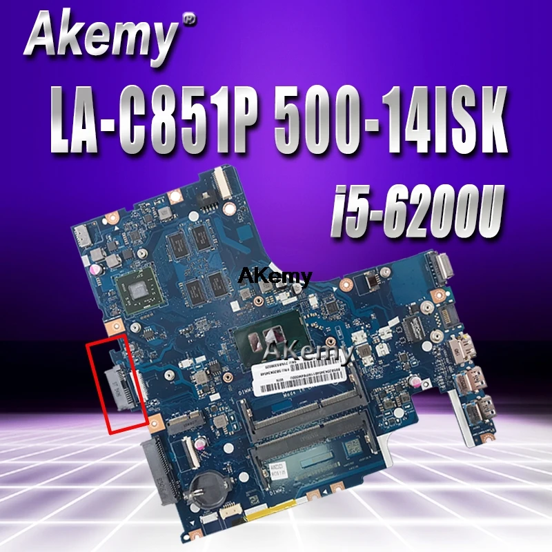 LA-C851P Laptop Moederbord Voor Lenovo Ideapad 500-14ISK Originele Moederbord I5-6200U Met Video Card LA-C851P Laptop Moederbord Voor Lenovo Ideapad 500-14ISK Originele Moederbord I5-6200U Met Video Card