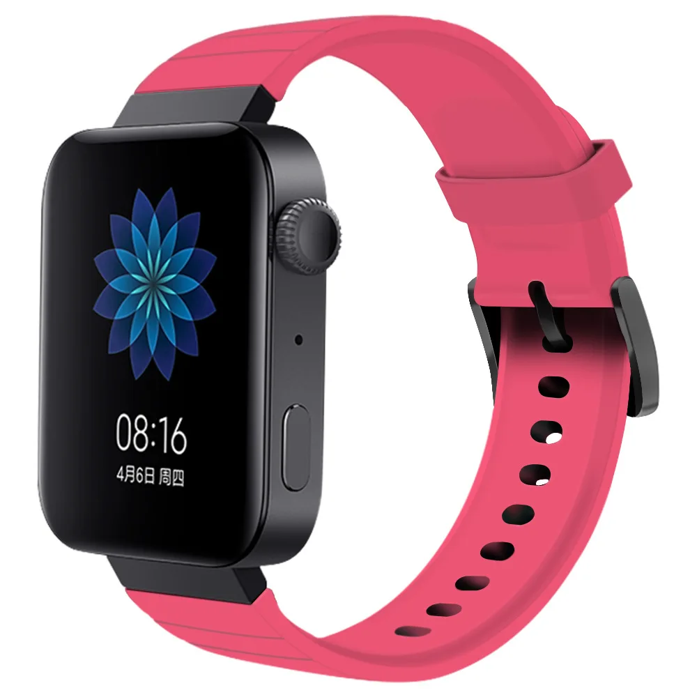 18 мм ремешок для наручных часов для Xiaomi mi Смарт-часы мягкий силиконовый ремешок для часов сменный Браслет для Xiaomi mi ремешок для часов аксессуары - Цвет ремешка: pink