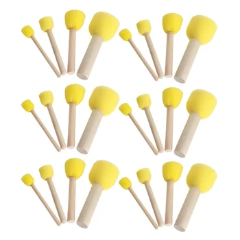 

40Pcs Creative Sponge Painting Brush Wooden Handle Drawing Brush Kids Graffiti Brushes DIY Painting Tool for Toddlers Children