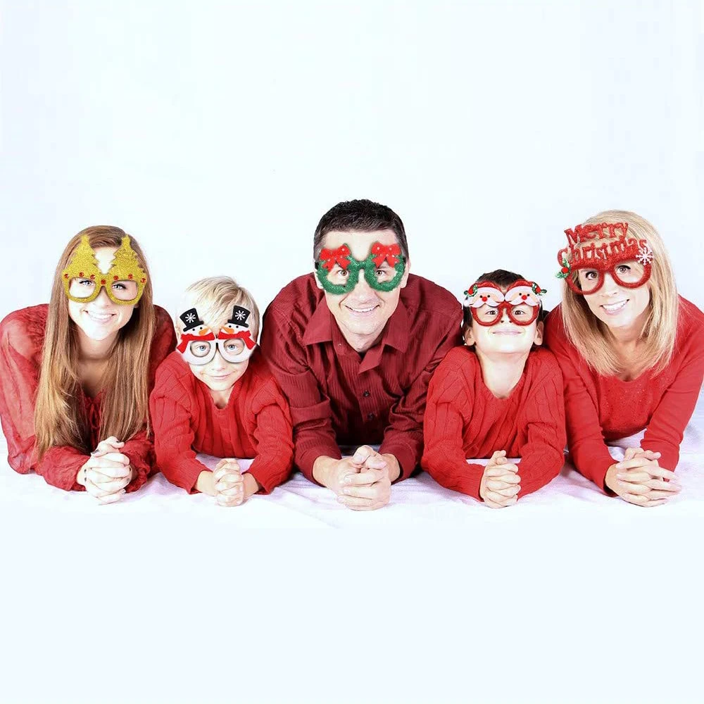 Description Picture 6 of item12Pcs Christmas Glasses Glitter Party Glasses Frames Xmas Decoration Costume Eyeglasses for Christmas Parties Holiday Favors