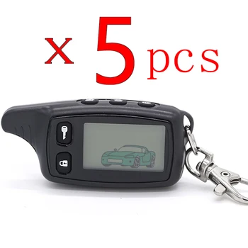 

Wholesale 5 Pcs/lot TW-9010 LCD Remote Control Keychain Fob Trinket For Russian two way Car Alarm System Tomahawk TW 9010 TW9010