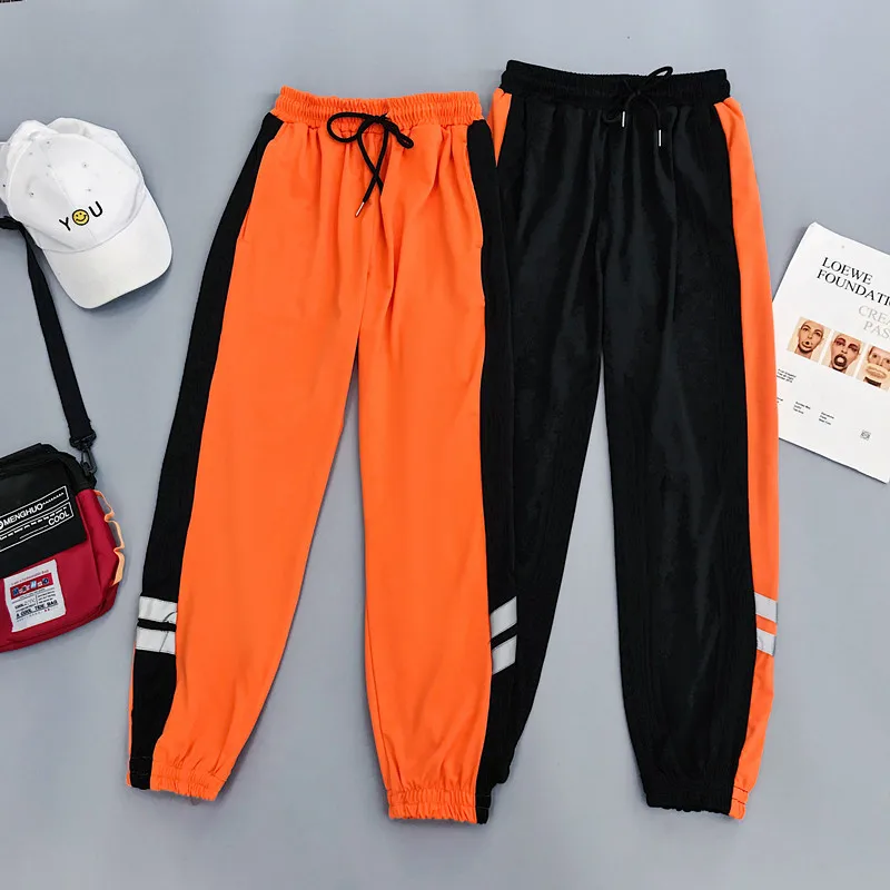 

Women Jogger Pants Student 2020 New Spring And Autumn Reflective Strip Female Ankle-Length Pants Teenager Girls Hot Sale N71