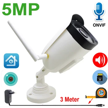 

JIENUO IP Camera 5MP Wireless Cctv Outdoor Waterproof Two-way Audio Security Surveillance Home HD Cam Infrared Night Wifi XMeye