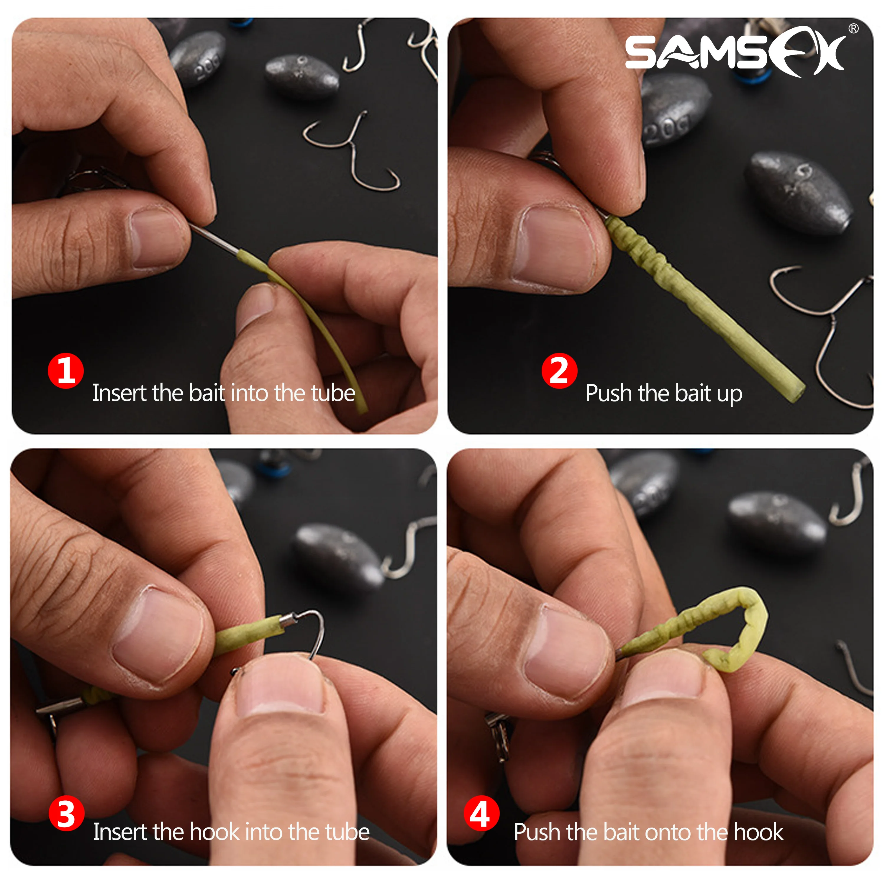 Fishing Quick Knot Tying Tool Hook Sharpener Split Rings Opener and Upper Bait Aid Gear Combo SAMSFX