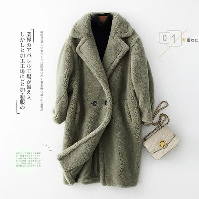Women's Clothing Winter Coat Korean Vintage Natural Sheep Shearling Women long fur parka Warm Real Fur Coat Wool Jacket - Цвет: 4