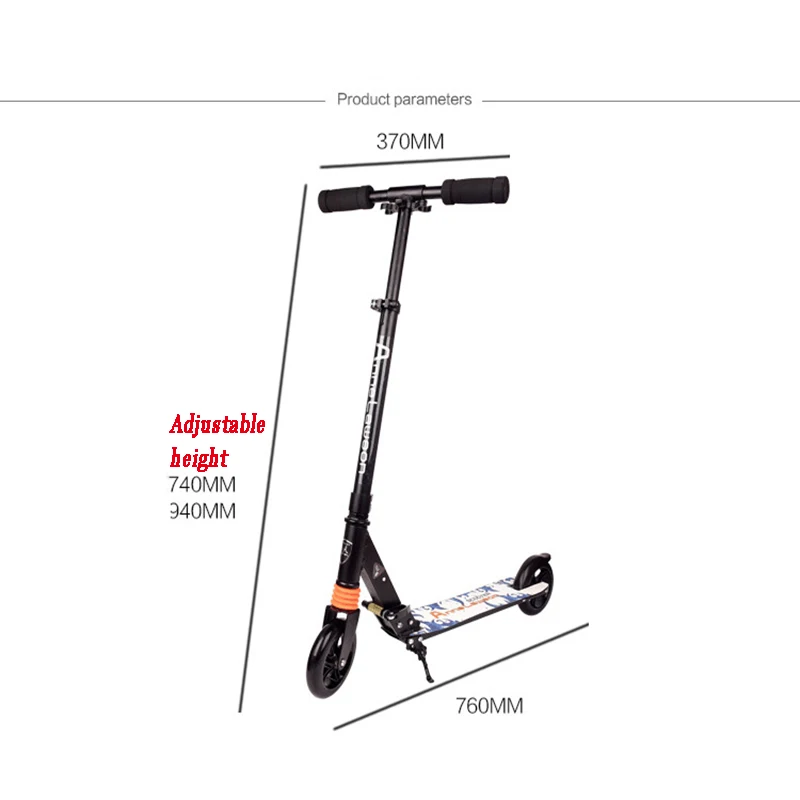 Aluminum Alloy Adult Wear-resistant non-slip wheels Scooter Urban Mobility Fashion Scooter Portable Foldable Adjustable Height