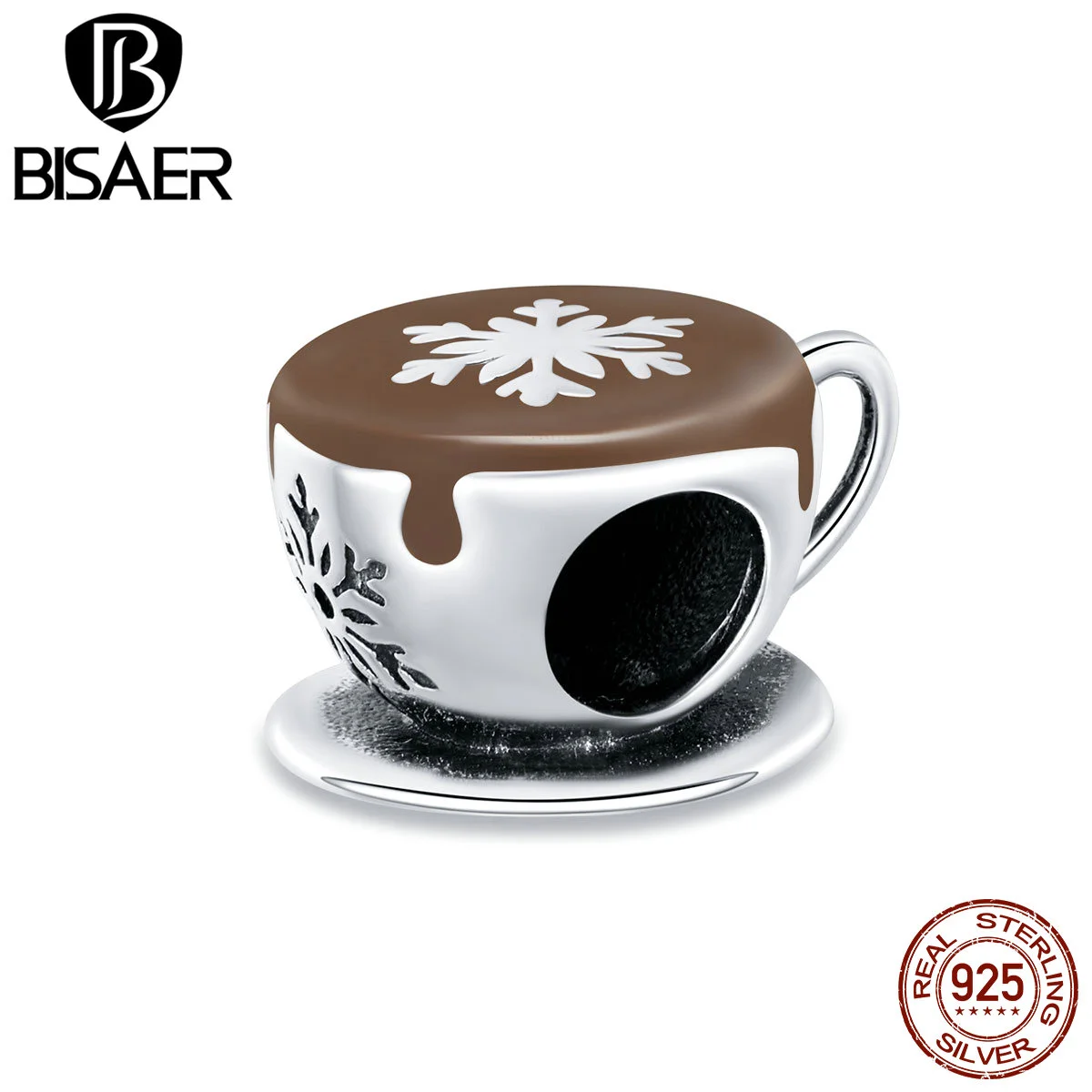 Bisaer 2020 амулеты из стерлингового серебра 925 пробы зимние кофейные бусины чашка