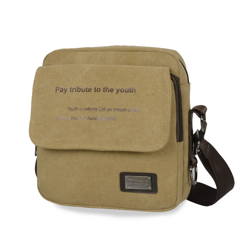 

Manufacturers Wholesale 2019 New Style Men Single-shoulder Canvas Bag Korean-style-Style Retro Printed Lettered Shoulder Bag
