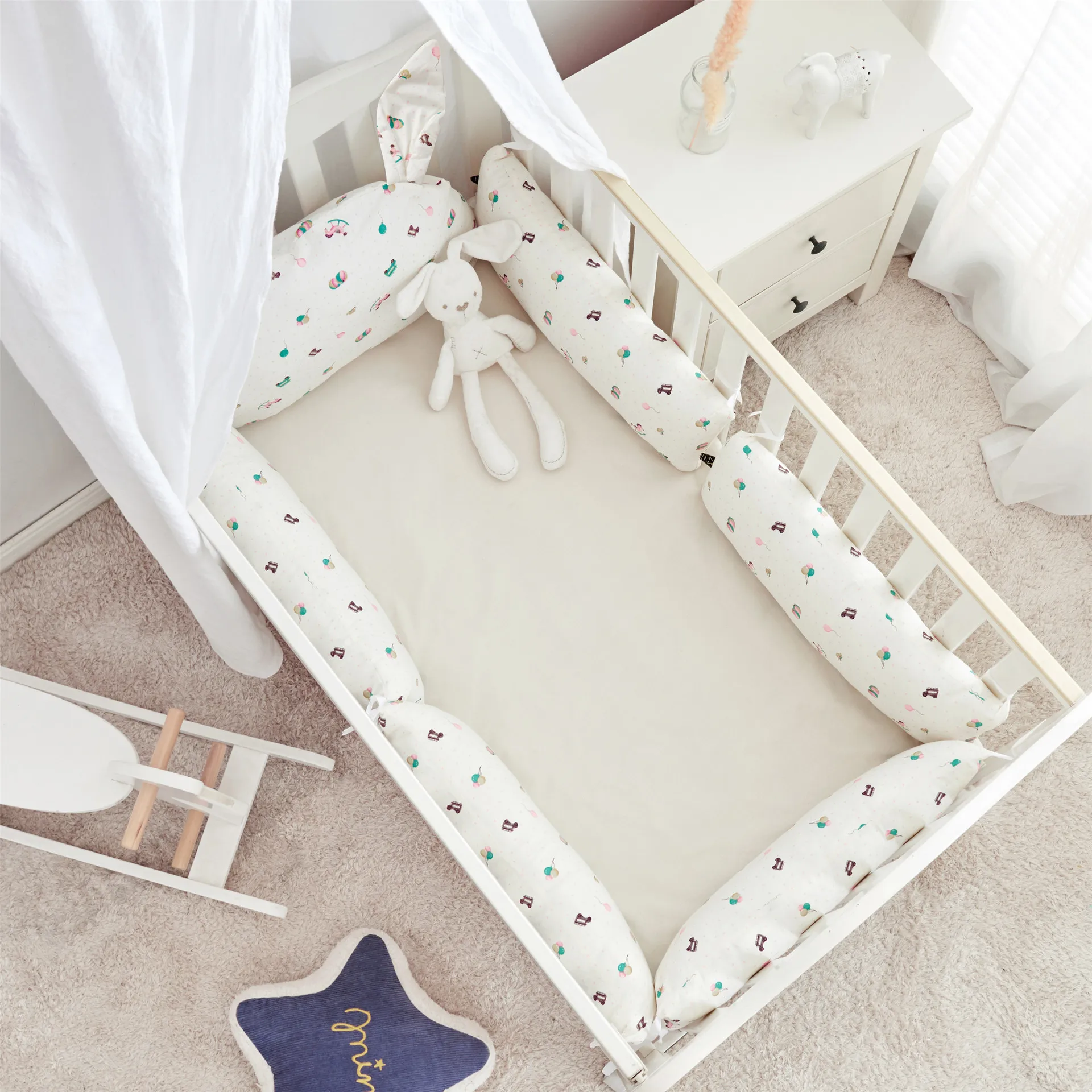 

Exclusive Direct Sales New Baby Bed Cover Cotton Adjustable Children's Bed Safety Anti-Collision Guardrail Cotton Bed Backup