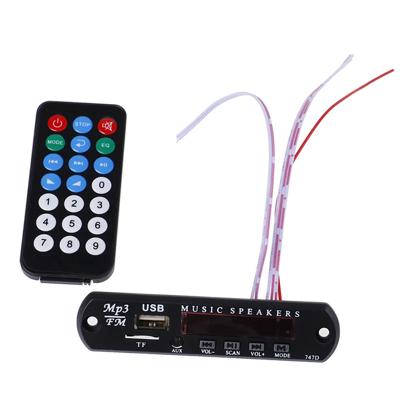1Pc TF Radio MP3 Decoder Board 12V Audio Module for Car Remote Music Speaker | Электроника