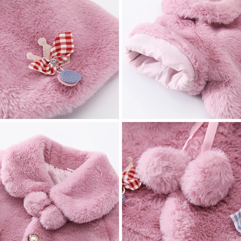 Baby Jacket Baby Coat Children Jacket 0-18M Baby Jackets for Girls Autumn Warm Plush Coat Christmas Princess Cloak Children's Outerwear