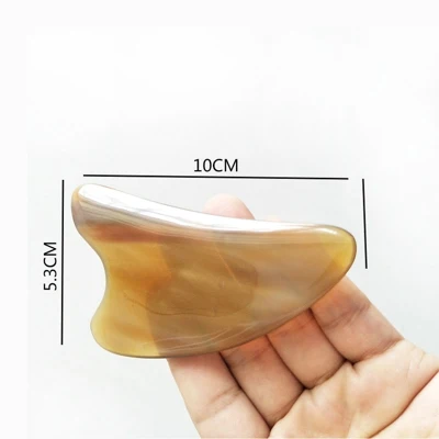 1 Gua sha инструмент большой и широкий s-тип красоты лица лучше. Подлинный натуральный белый соскабливающий массаж с рогом буйвола - Цвет: 1