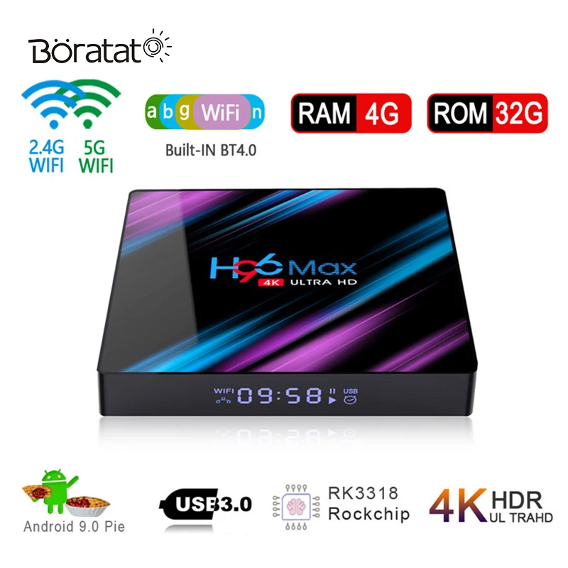 Телеприставка MAX-3318 Android 9 0 Google Assistant 4K TV Box Network Video 4G/32G WiFi Bluetooth HD плеер | Электроника