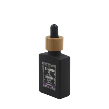

Bamboo cap empty 30ml matte black square rectangle clear rectangular glass dropper bottles for e liquid essential oil with label