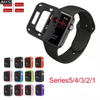 

Soft Silicone Cover for Apple Watch 5 4 3 2 1 42MM 38MM Cover Full Protection Shell for IWatch 5 4 40MM 44MM Apple Watch Case