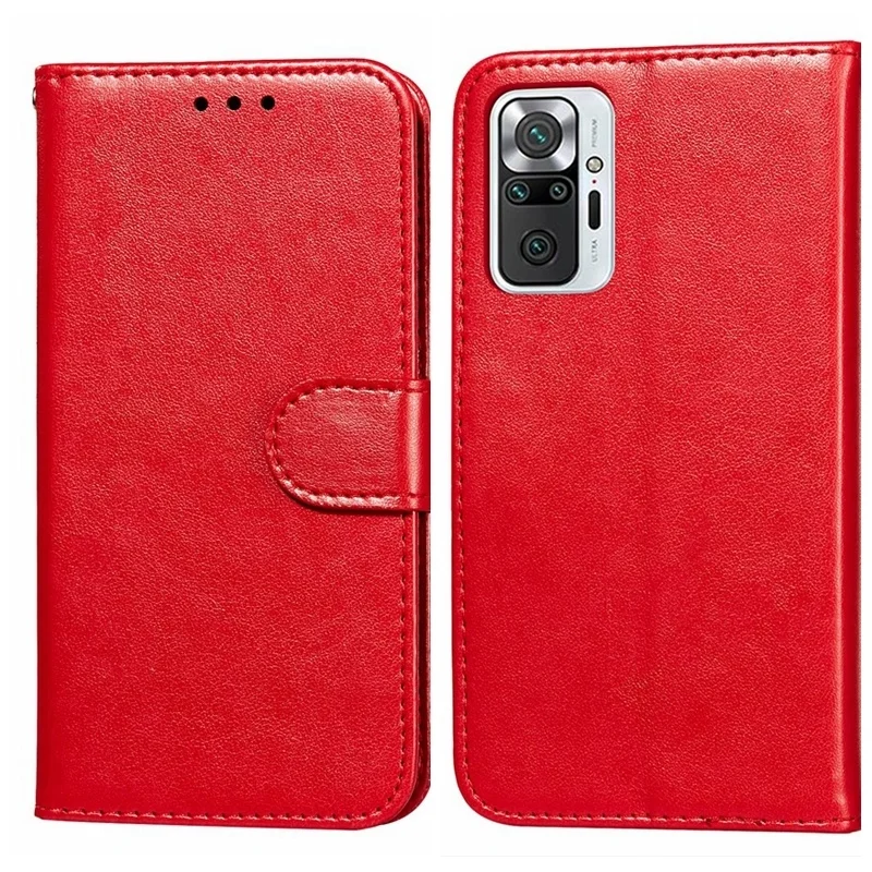 Flip Leather Case For Xiaomi Redmi Note 10 Pro 10S Note10 Luxury Solid color Funda Wallet Card Holder Stand Book Cover Note10Pro cell phone dry bag