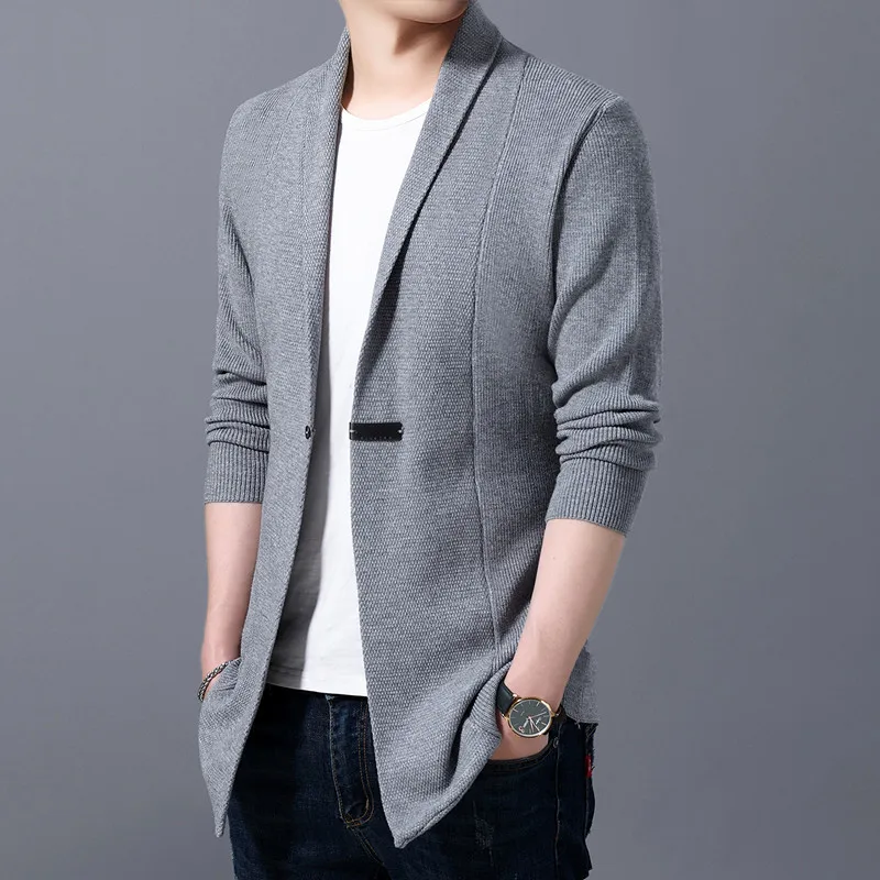 mid length cardigan jacket sweater Men 
