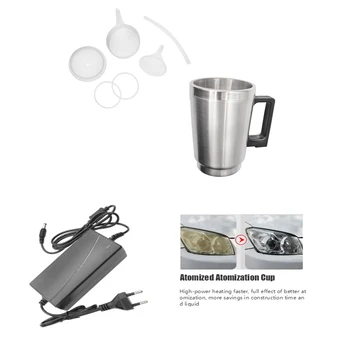 

Car Headlight Refurbished Atomizing Cup Lens Restoration Kit Restorer System Polishing Cleaning Tool with EU Plug