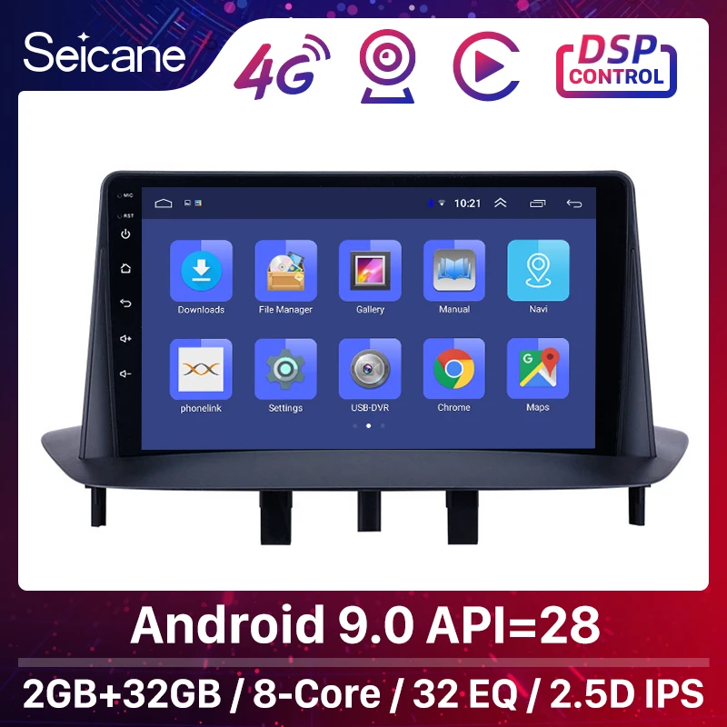 Автомобильный GPS плеер Seicane стерео Android 9 1 навигация для Renault Megane 3 2009 2010 2011 2012 2014