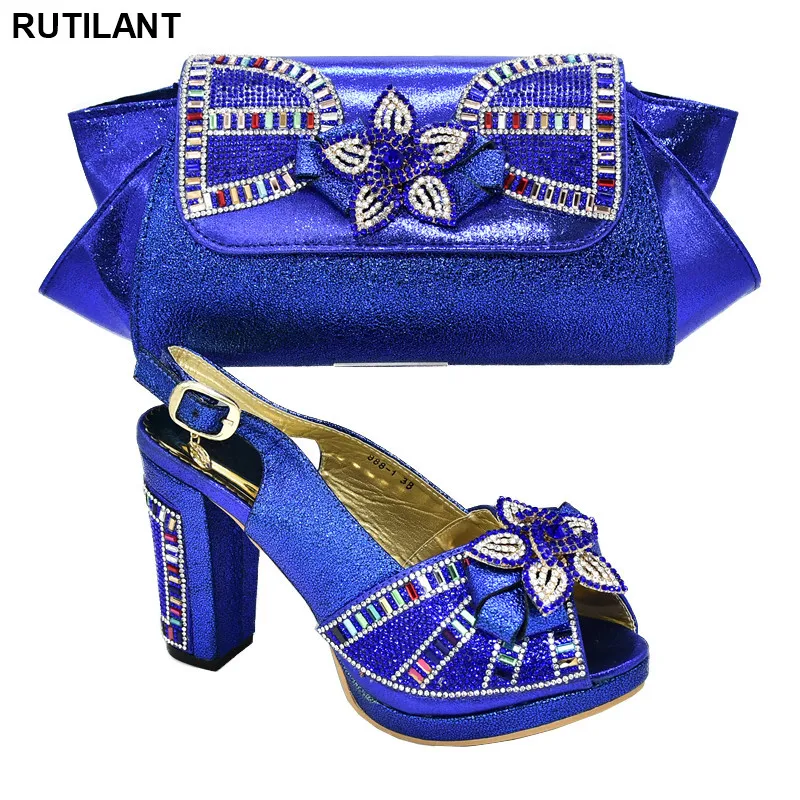 

New Arrival Italian Shoes with Matching Bag Italian Shoe and Bag Set for Party In Women Nigerian Women Party Pumps High Heels